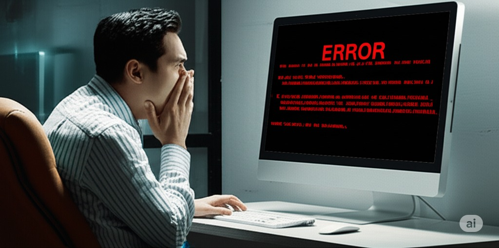 Person at computer discovering cyber attack damage | Surviving an Attack